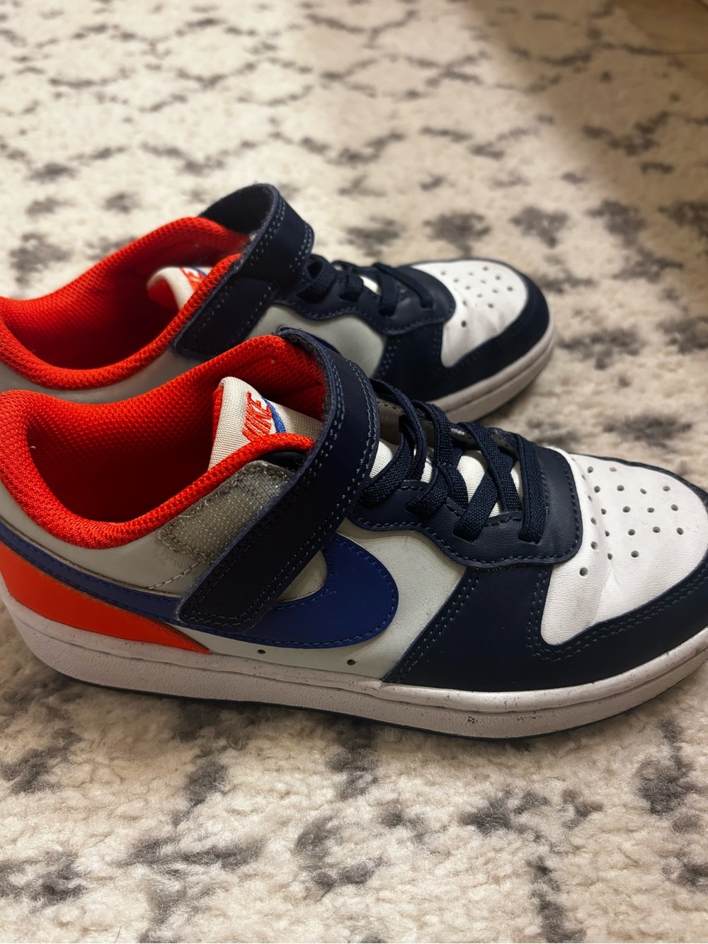 Nike Kids Navy, White & Orange Athletic Sneakers